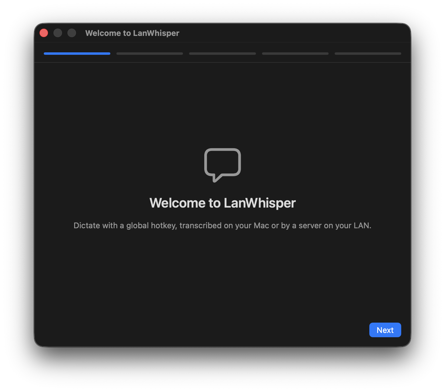 Welcome to LanWhisper installer screen